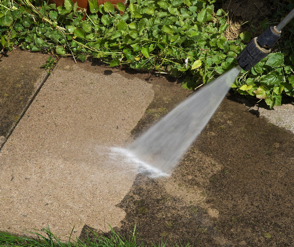 Jet Washing Sidewalk